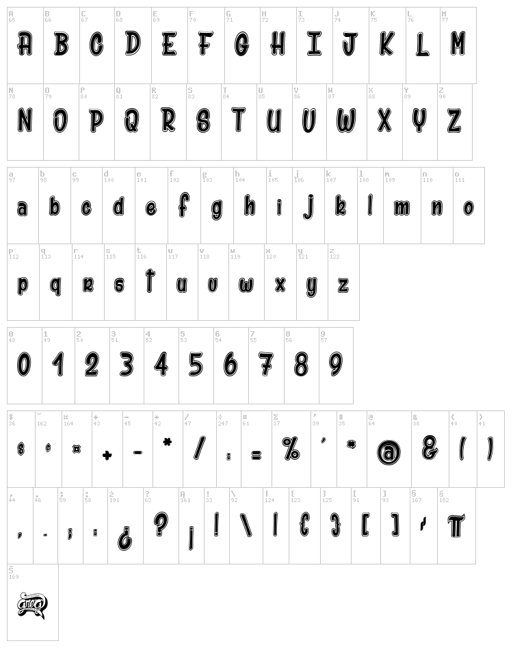 Mr Sunshine font map